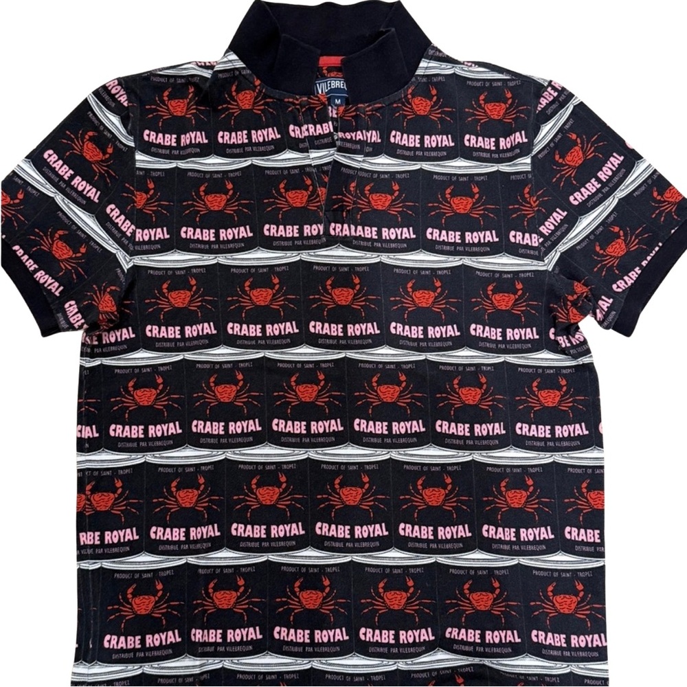 Vilebrequin Crabe Royal Navy and Pink Polo Authentic
